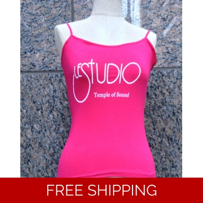 Woman Hot pink Tank Top White Front Logo